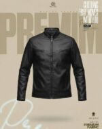 Men’s Leather Winter Jacket. (Black)
