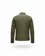 Men’s Leather Winter Jacket. (Olive) - Image 2