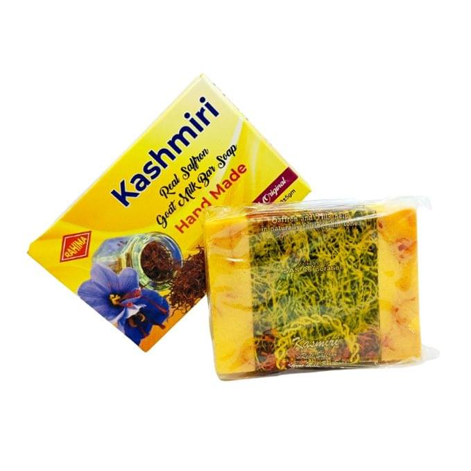 Kashmiri Real Saffron Goat Milk Bar Soap – Handmade & Natural Skin Care - Image 1