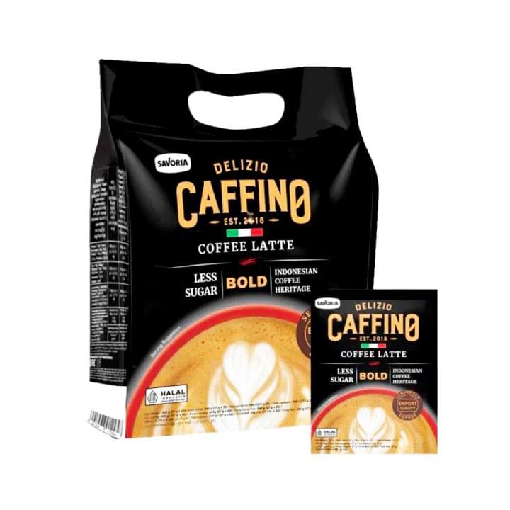 Savoria Delizio Caffino Coffee Latte Less Sugar Bold – Indonesian Instant Coffee, Export Quality, 540g (20 Sachets) - Image 1